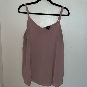 TORRID Sophie Chiffon Swing Cami MAUVE PINK Size 0